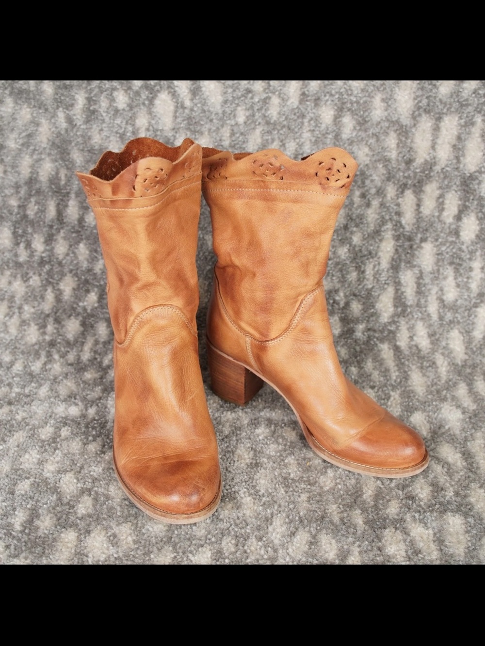 Vera Gomma Block Heeled Leather High Ankle Boots Women’s EU39 US8.5 Brown Italy - Picture 4 of 12
